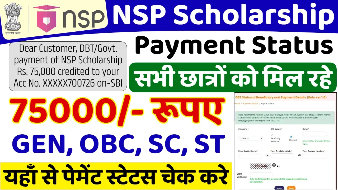 NSP Scholarship Payment Status 2025