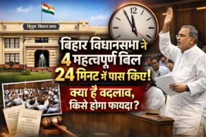 बिहार विधानसभा ने 4 महत्वपूर्ण बिल सिर्फ 24 मिनट में पास किए — क्या है बदलाव, किसे होगा फायदा?