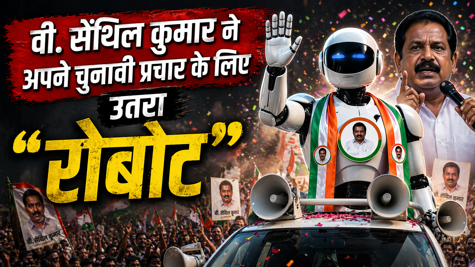 Coimbatore mein chunavi prachar mein utra robot